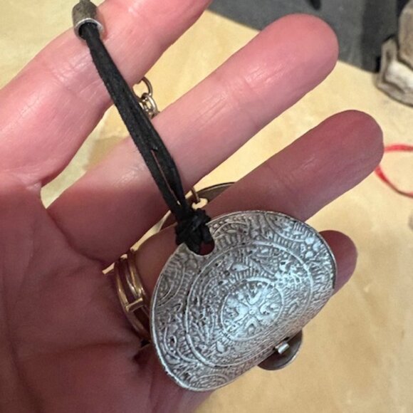 Vintage Unisex Ottoman Turkish Tibetan Coin Silver Adjustable Bracelet Leather - Picture 4 of 7